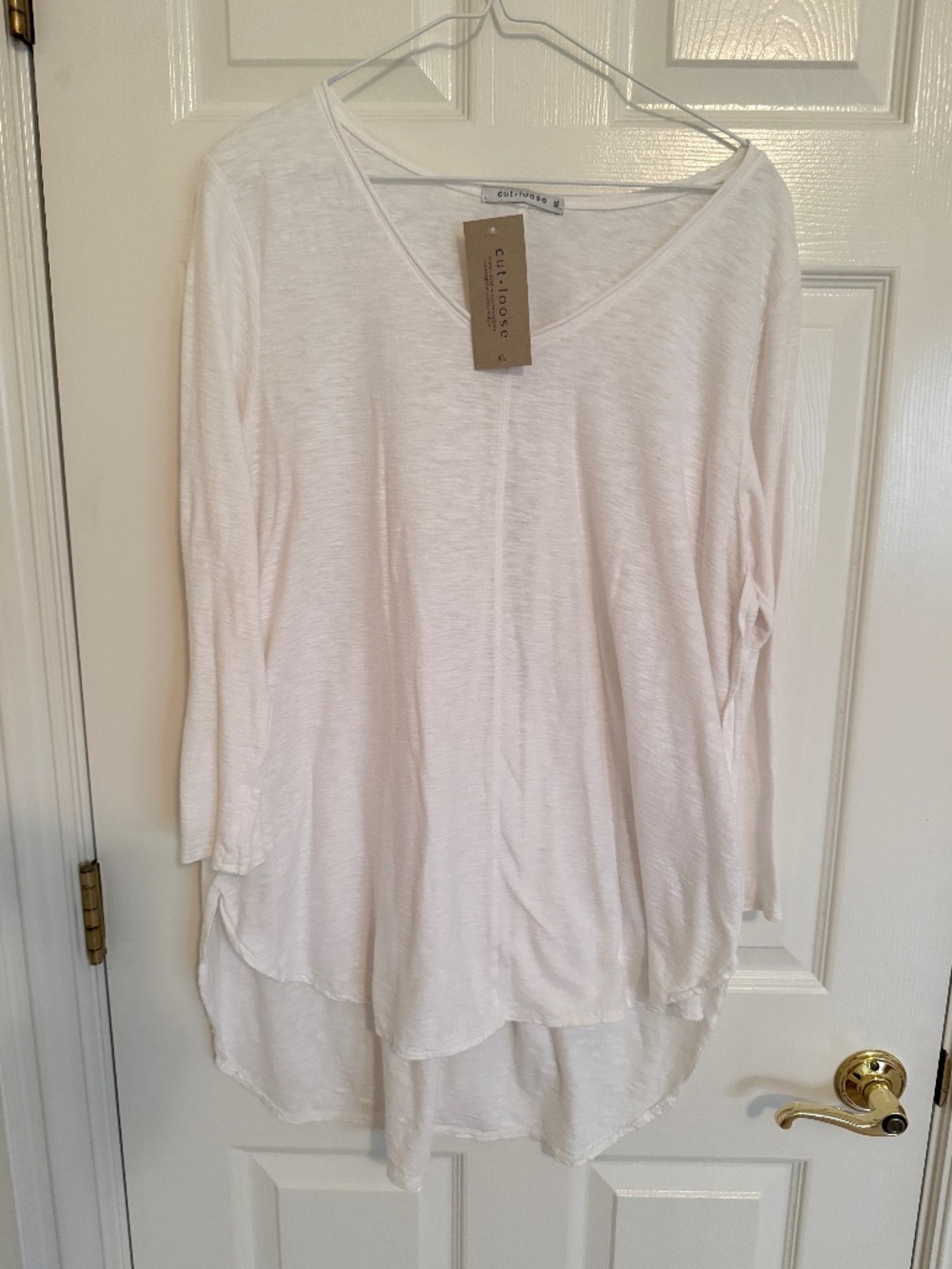 Cut loose White Knit Tunic Size XL